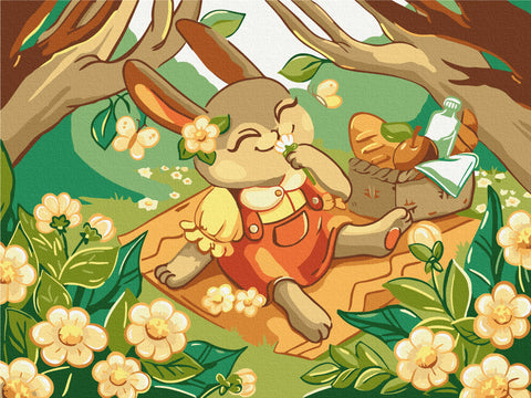 Malowanie po numerach Zajączki na pikniku © Olena Lazarenko (KBS0138)