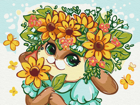 Malowanie po numerach Zając kwiatowy © Olena Lazarenko (KBS0141)