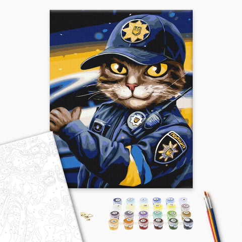 Malowanie po numerach Kot policyjny © Marianna Pashchuk (BS53237)