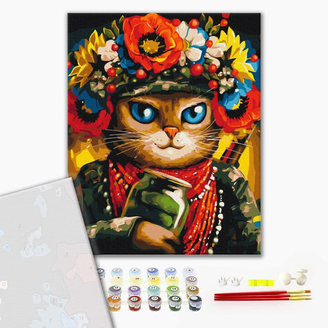 Premium malowanie po numerach Defender Cat ©Marianna Pashchuk (PBS53082)