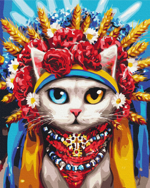 Premium malowanie po numerach Ukrainian kitty ©Marianna Pashchuk (PBS53126)