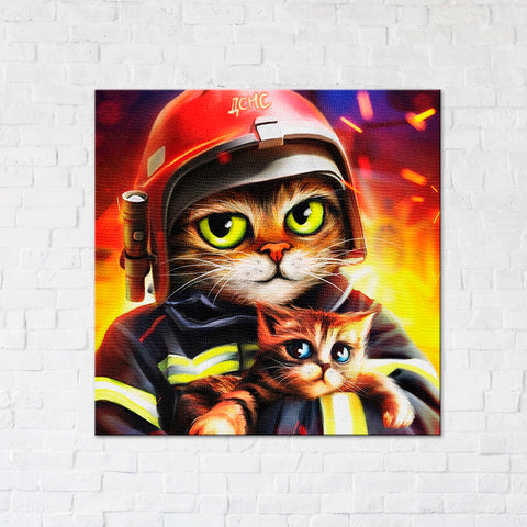 Obraz na płótnie Fireman cat ©marysha_art (CN53236S)