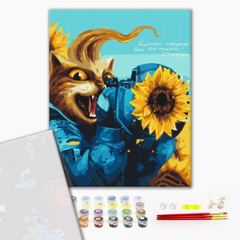 Premium malowanie po numerach Cat modern Cossack ©Marianna Pashchuk (PBS53122)