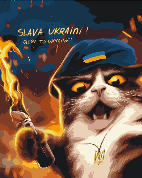 Premium malowanie po numerach Rebel cat ©Marianna Pashchuk (PBS53120)