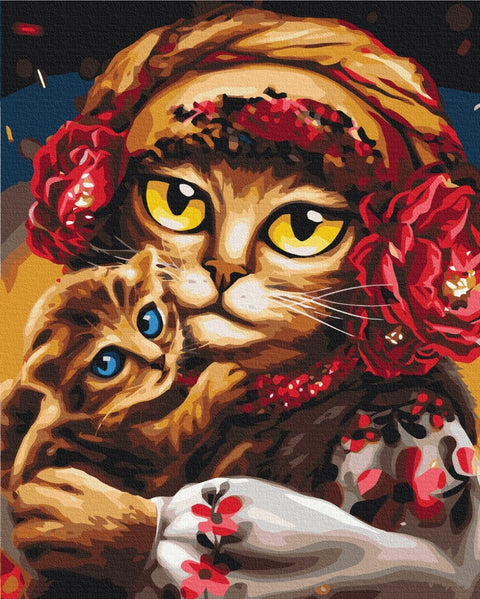 Premium malowanie po numerach Cats family ©Marianna Pashchuk (PBS53117)