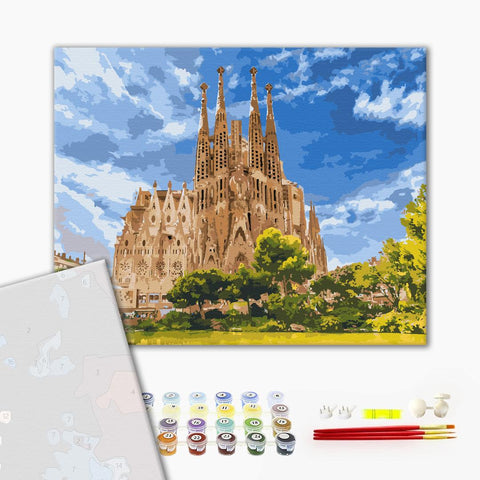 Premium malowanie po numerach Katedra Świętej Rodziny (PBS51646)