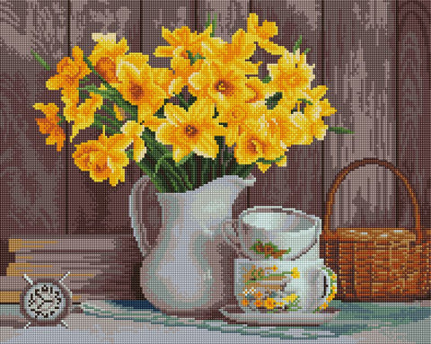 Haft diamentowy Martwa natura z żonkilami (DBS1010)