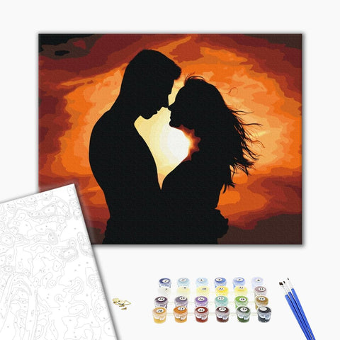 Premium malowanie po numerach Love silhouette (PBS52865)