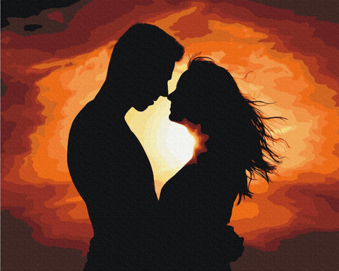 Premium malowanie po numerach Love silhouette (PBS52865)