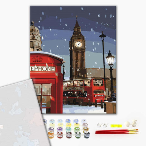 Premium malowanie po numerach Zima w Londynie. (PBS28726)