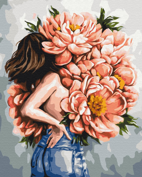 Premium malowanie po numerach Peonies of femininity @Daria Mikhailishina (PBS53301)