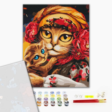 Premium malowanie po numerach Cats family ©Marianna Pashchuk (PBS53117M)