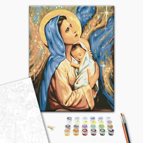 Premium malowanie po numerach Maria i Jezus. (PBS24165)
