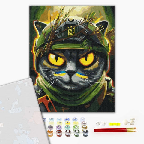 Premium malowanie po numerach Cat spy ©Marianna Pashchuk (PBS53311)