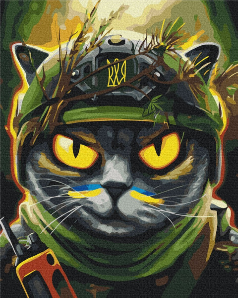 Premium malowanie po numerach Cat spy ©Marianna Pashchuk (PBS53311)