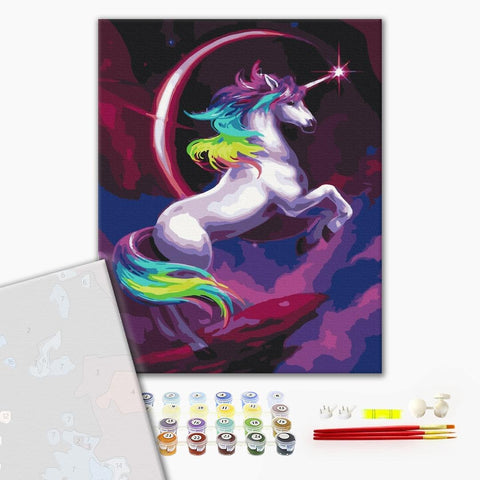 Premium malowanie po numerach Fabulous rainbow unicorn (PBS36214)
