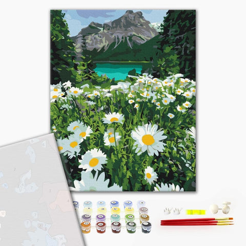 Premium malowanie po numerach Rumiany około gór (PBS29451)