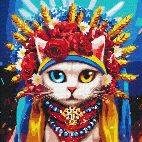 Premium malowanie po numerach Ukrainian kitty ©Marianna Pashchuk (PBS53126M)