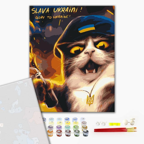 Premium malowanie po numerach Rebel cat ©Marianna Pashchuk (PBS53120M)
