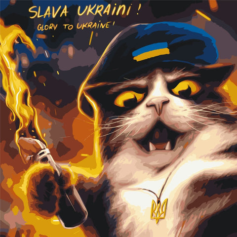 Premium malowanie po numerach Rebel cat ©Marianna Pashchuk (PBS53120M)