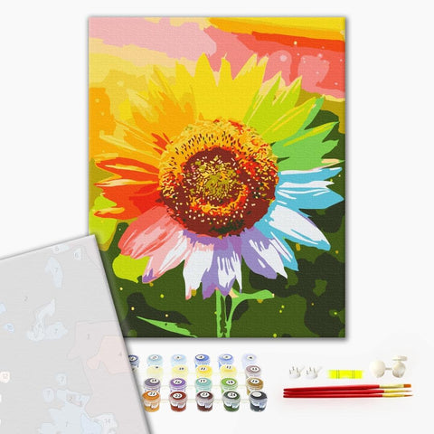 Premium malowanie po numerach Rainbow sunflower (PBS225)