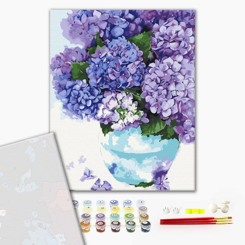 Premium malowanie po numerach Hortensja w niebieskiej doniczce (PBS51688)