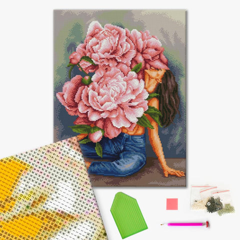 Haft diamentowy Tornado piwonii @Dariia Mykhailyshyna (DBS1064)