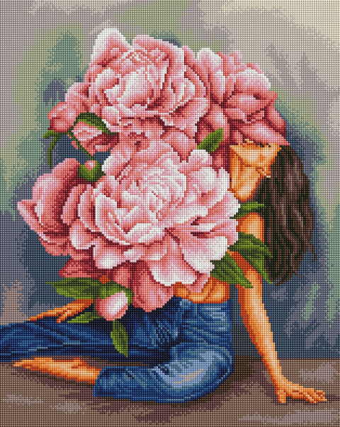 Haft diamentowy Tornado piwonii @Dariia Mykhailyshyna (DBS1064)