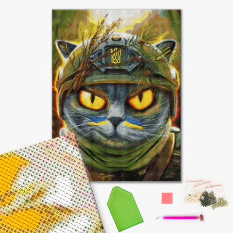 Haft diamentowy Kot harcerski © Marianna Pashchuk (DBS1058)