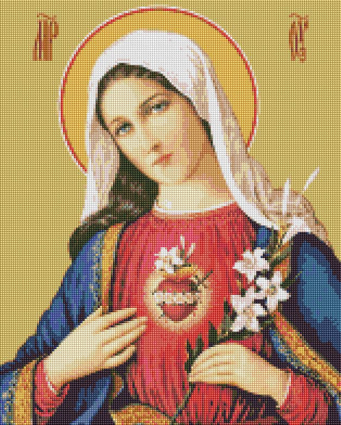 Haft diamentowy Serce Najświętszej Maryi Panny (DBS1088)