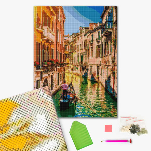 Haft diamentowy Wzdłuż kanałów Wenecji (DBS1023)