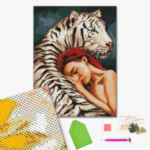 Haft diamentowy W ramionach drapieżnika (DBS1066)