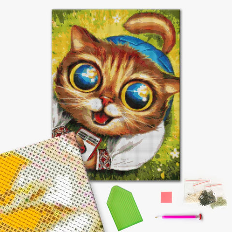 Haft diamentowy Kot z Sił Obrony Powietrznej ©Marianna Pashchuk (DBS1123)