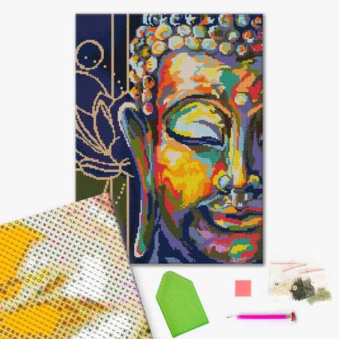 Haft diamentowy Kolorowy Budda (DBS1041)
