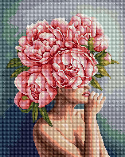 Haft diamentowy Dotyk piwonii © Dariia Mykhailyshyna (DBS1067)