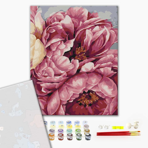 Premium malowanie po numerach Kwitnące piwonie (PBS40543)