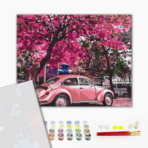 Premium malowanie po numerach Kwitnący parking. (PBS32366)