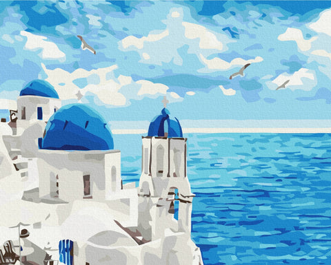 Premium malowanie po numerach Chmury Santorini (PBS29448)