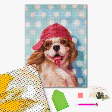 Haft diamentowy Pies z lizakiem ©Lucia Heffernan (DBS1229)