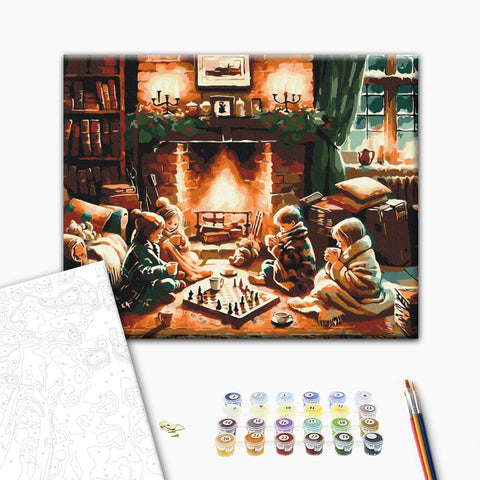 Malowanie po numerach Gdy na zewnątrz szaleje śnieżyca (BS53848)