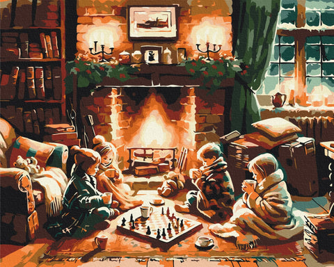 Malowanie po numerach Gdy na zewnątrz szaleje śnieżyca (BS53848)