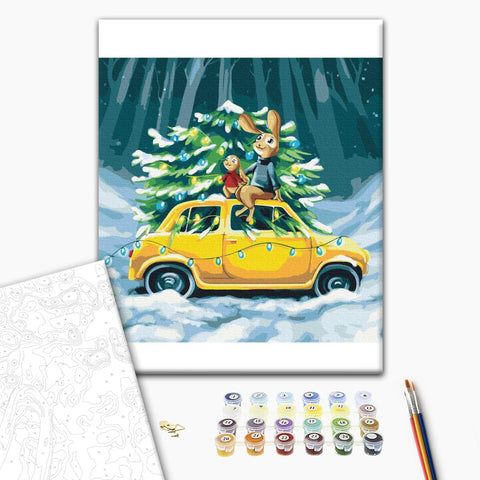 Malowanie po numerach Zimowa bajka dla króliczków © artdi.ua (SBS017)