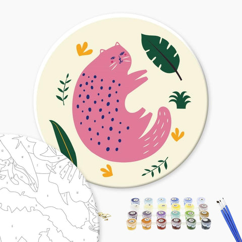 Okrągłe malowanie po numerach Pink moore (rozmiar L) (RC0002L)