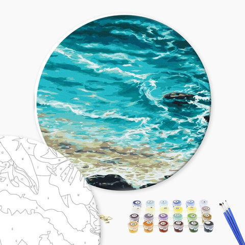 Okrągłe malowanie po numerach Ocean (rozmiar L) (RC00052L)
