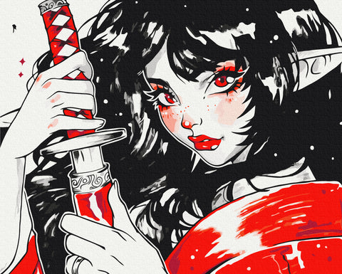 Malowanie po numerach Red Katana @ nila_art_art (BS53904)