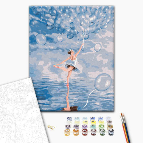 Malowanie po numerach Balerina w kolorach niebieskich (RBS52714)