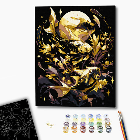 Malowanie po numerach na czarnym płótnie Sekrety głębin (BSB0010)