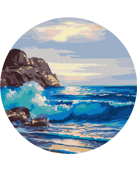 Okrągłe malowanie po numerach Poranek na morzu (RC00049M)