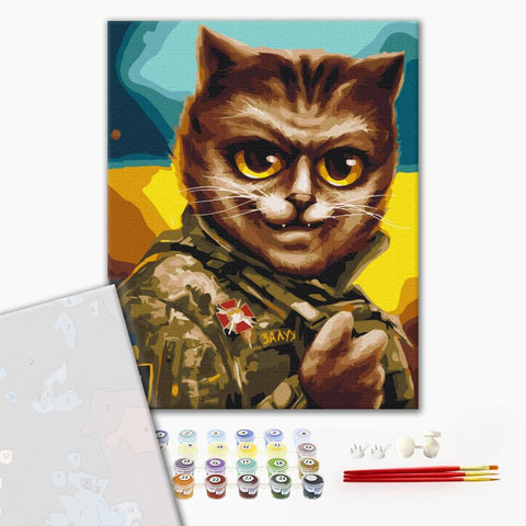 Premium malowanie po numerach Kitty głównodowodząca ©Marianna Pashchuk (PBS53427)