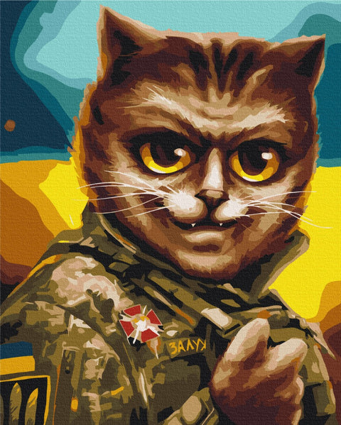 Premium malowanie po numerach Kitty głównodowodząca ©Marianna Pashchuk (PBS53427)
